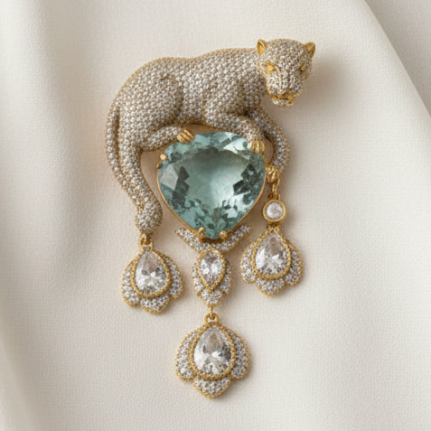 Mint Pantheria Brooch