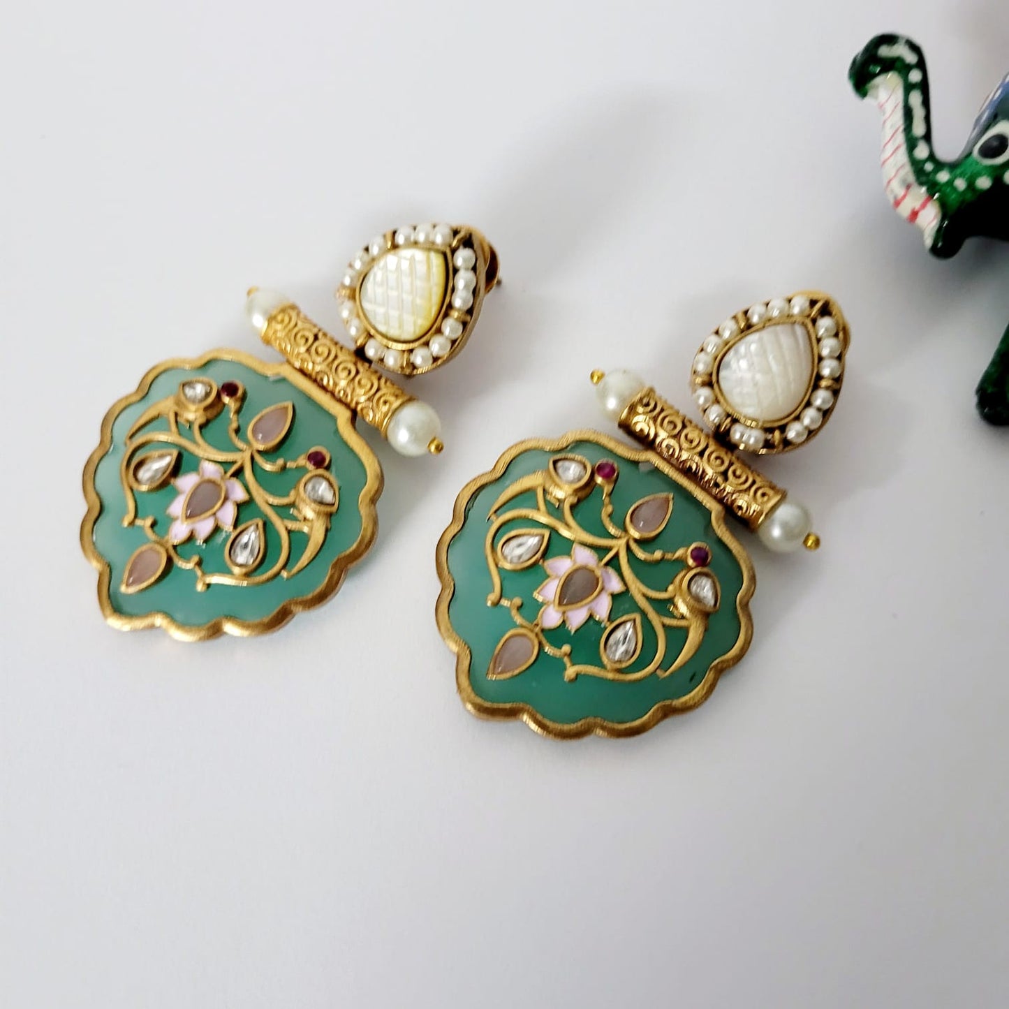 Mint Pankhi earrings