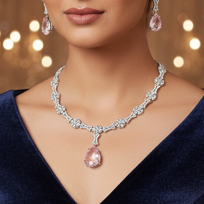 Blush Drop Necklace set