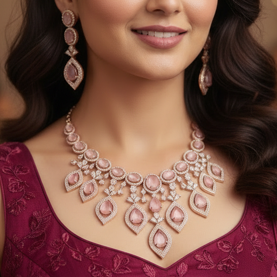 Blush Folia Necklace set
