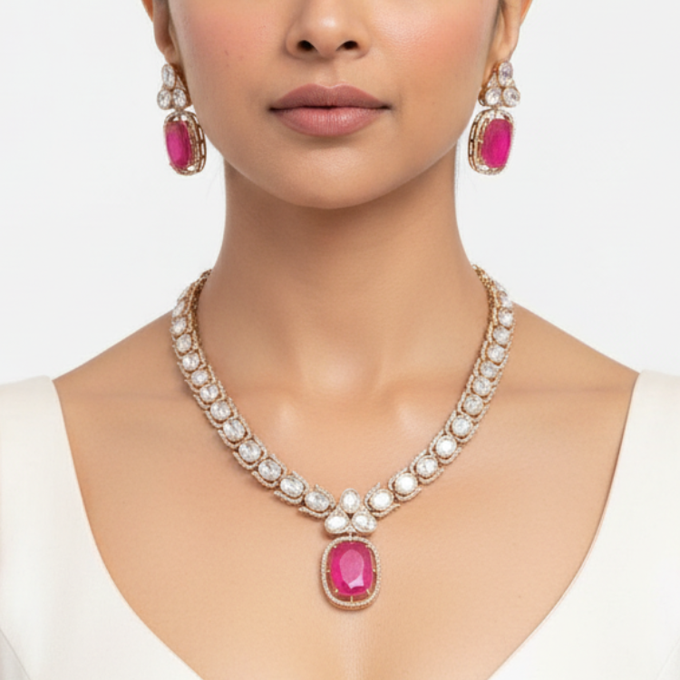 Jiya Polki Necklace Set