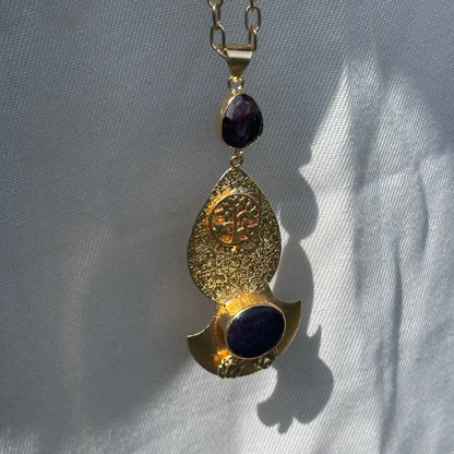 Wine Tribal Stone pendant chain