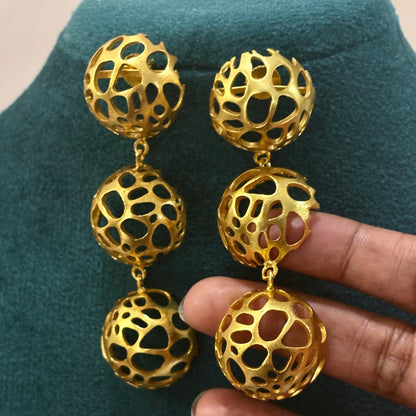 Glam Tia Brass Earrings