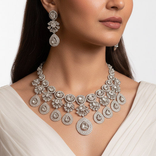 White Diana Necklace set