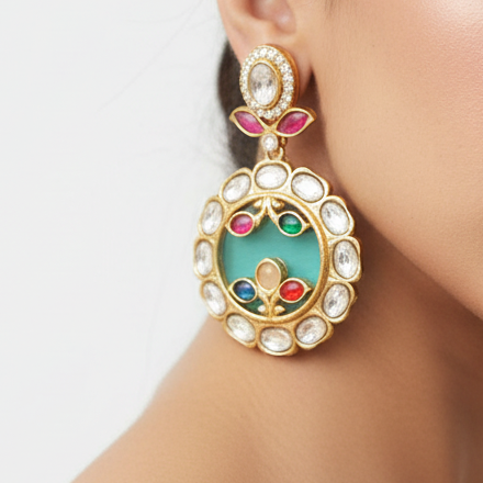 Mint Mukhi earrings