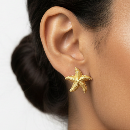 Glam Starfish Gold Earrings