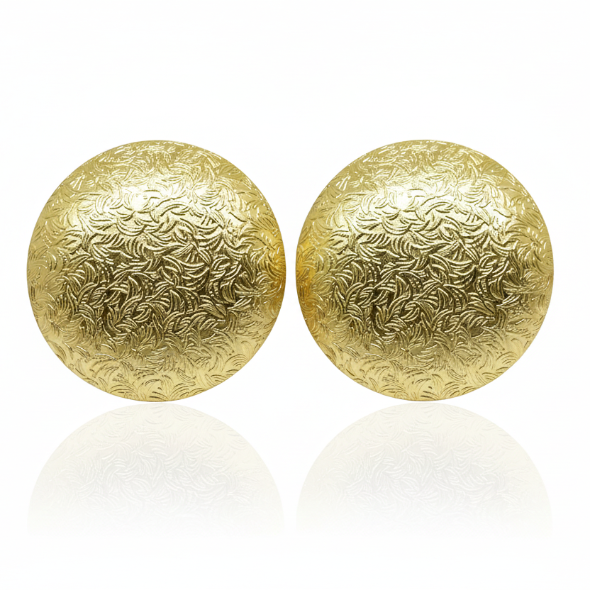 Glam Disc Gold Earrings