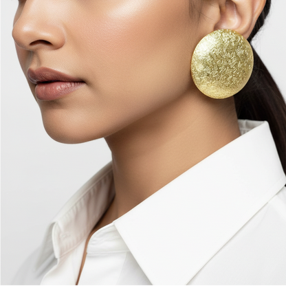 Glam Disc Gold Earrings