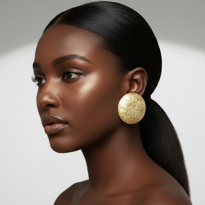 Glam Disc Gold Earrings