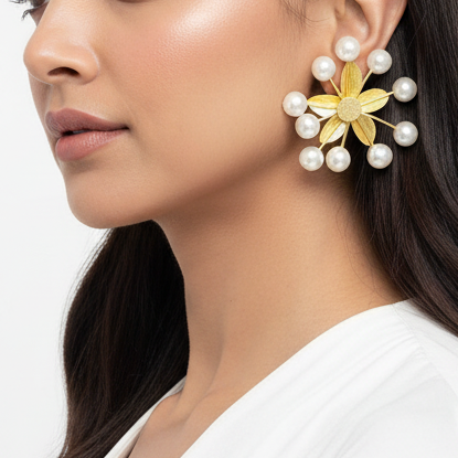 Glam Sunray Gold Earrings
