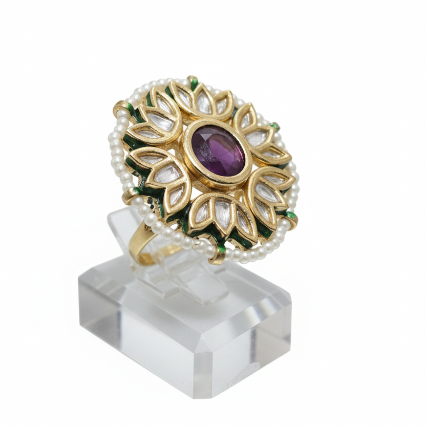 Phool Kundan ring