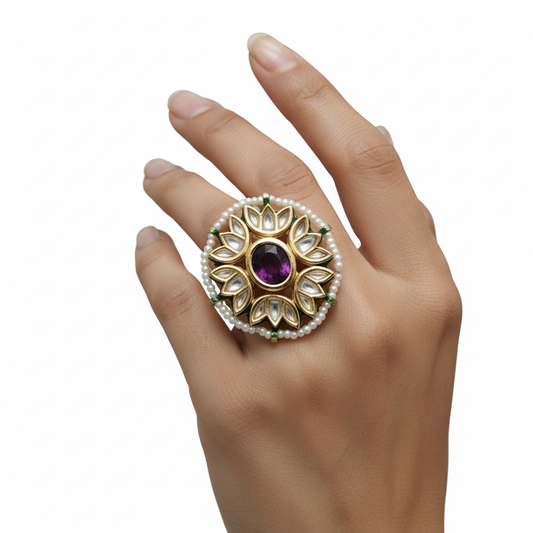 Phool Kundan ring