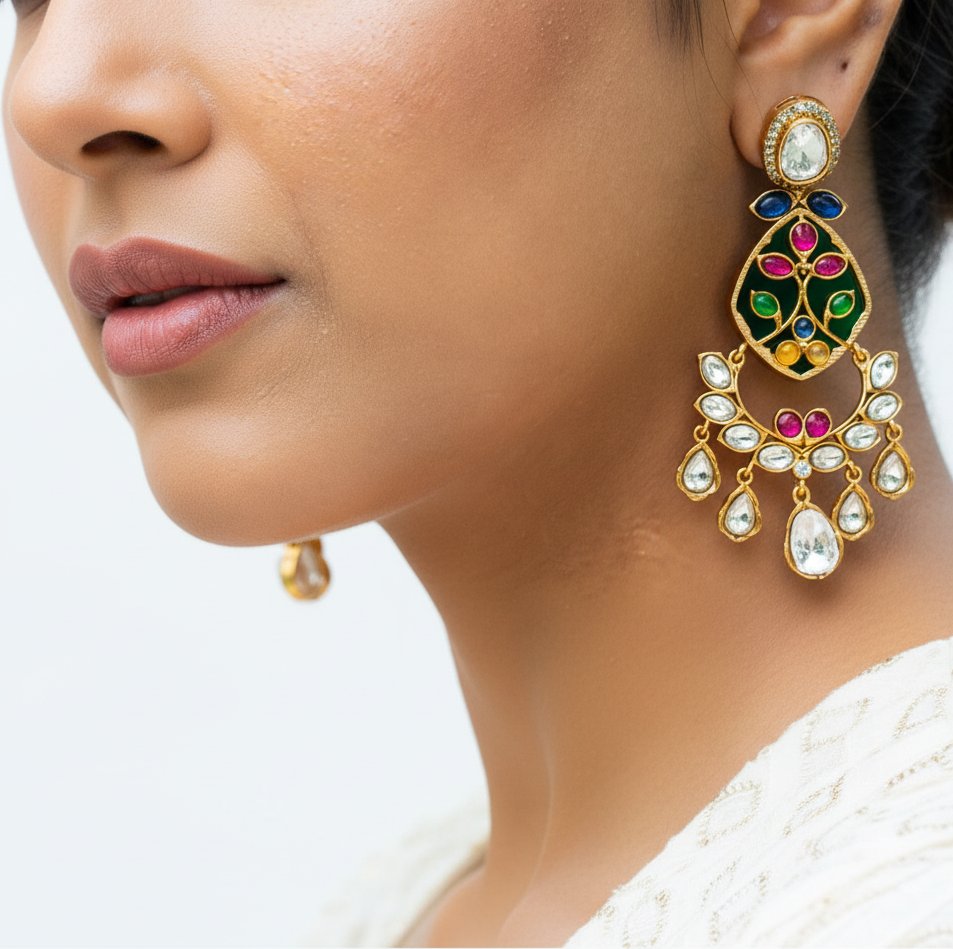 Green Ishaara earrings