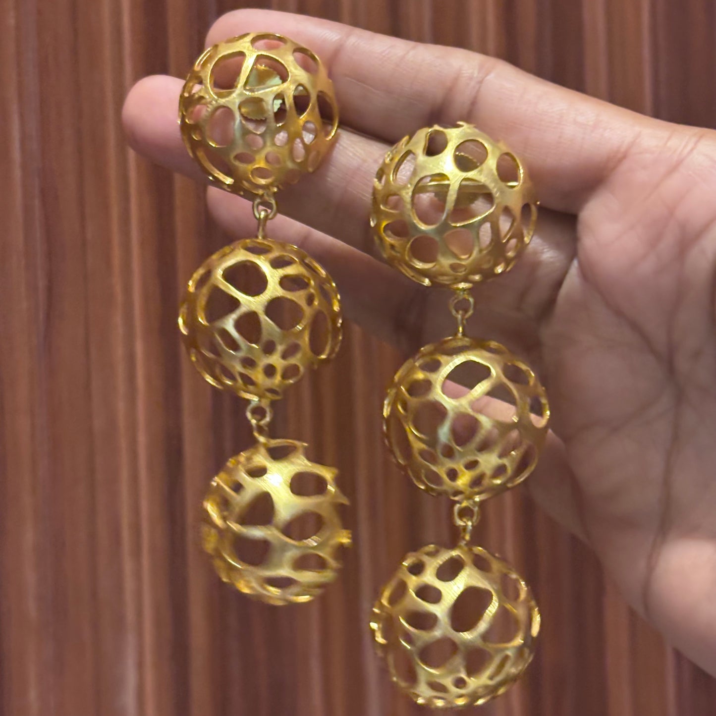 Glam Tia Brass Earrings