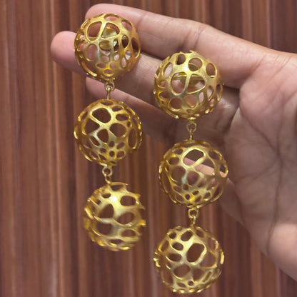 Glam Tia Brass Earrings