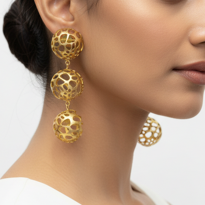 Glam Tia Brass Earrings