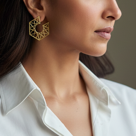 Glam Alice brass earring