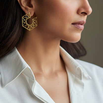 Glam Alice brass earring