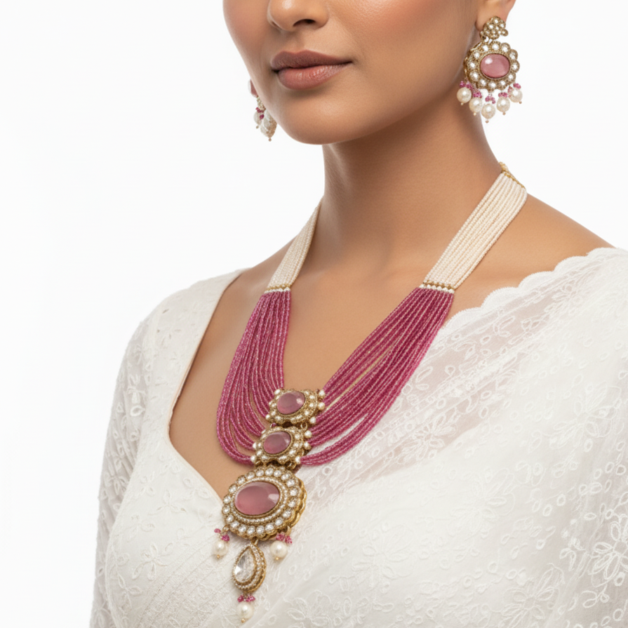 Rani Gulabi necklace set