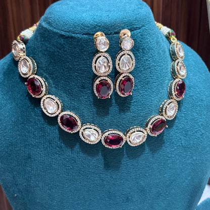 Red Rumi necklace set