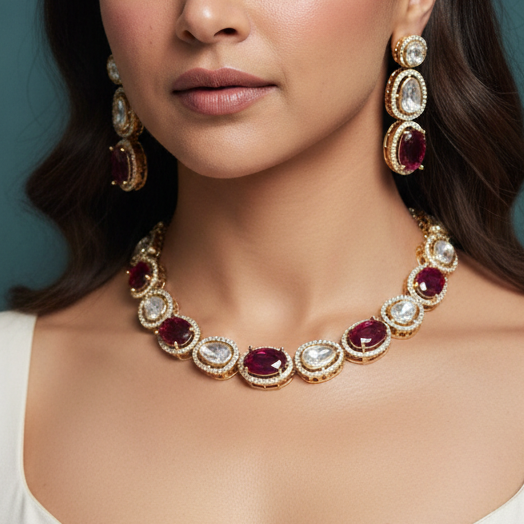 Red Rumi necklace set