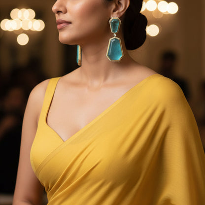 Mia Aqua doublet earrings