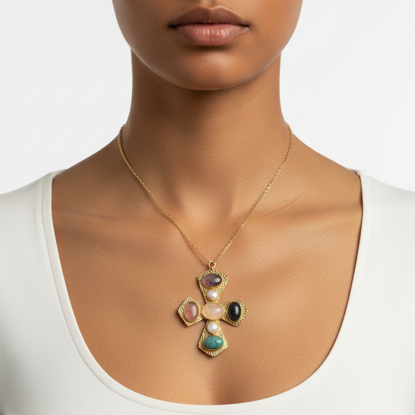 Glam Velora Cross Pendant Chain