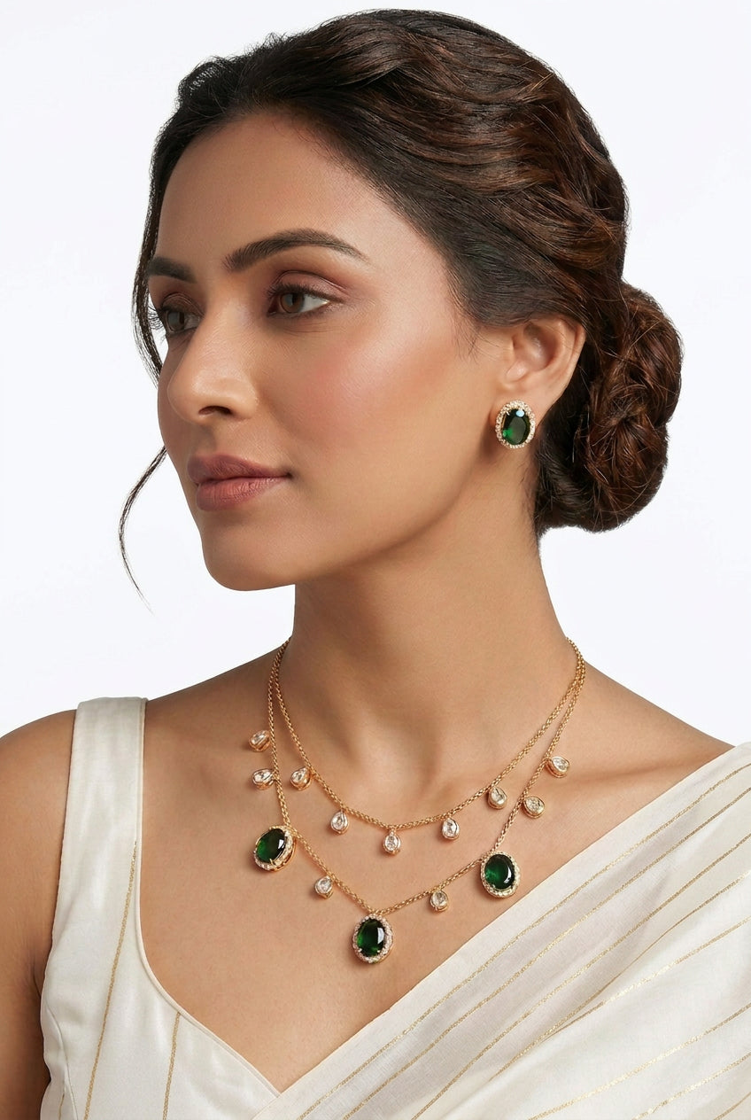 Mehar emerald green set