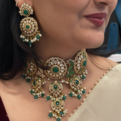 Green Morni Bridal Choker set