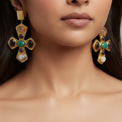 Glam Velora Cross Earrings