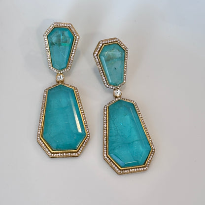 Mia Aqua doublet earrings
