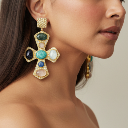 Glam Velora Cross Earrings