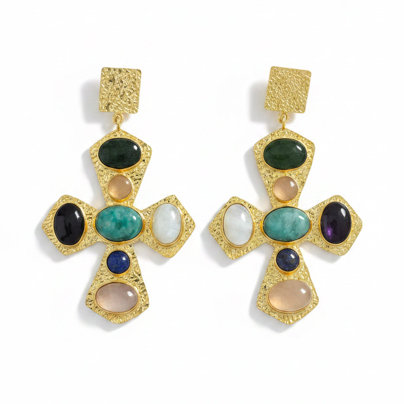 Glam Velora Cross Earrings