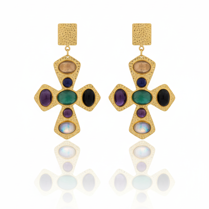 Glam Velora Cross Earrings