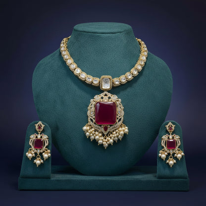 Red Zoya Kundan Neckace