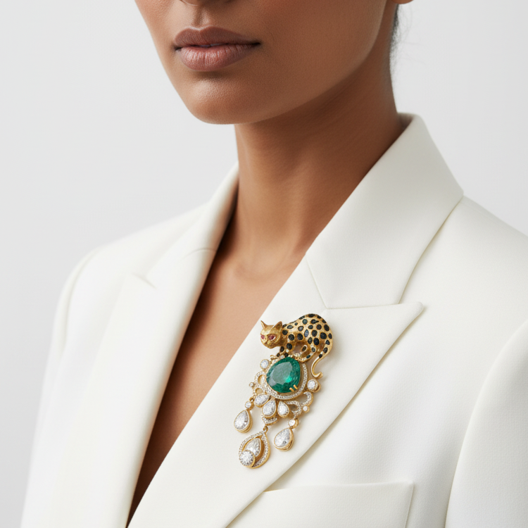 Green Velox Brooch