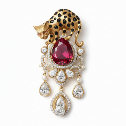 Red Velox Brooch
