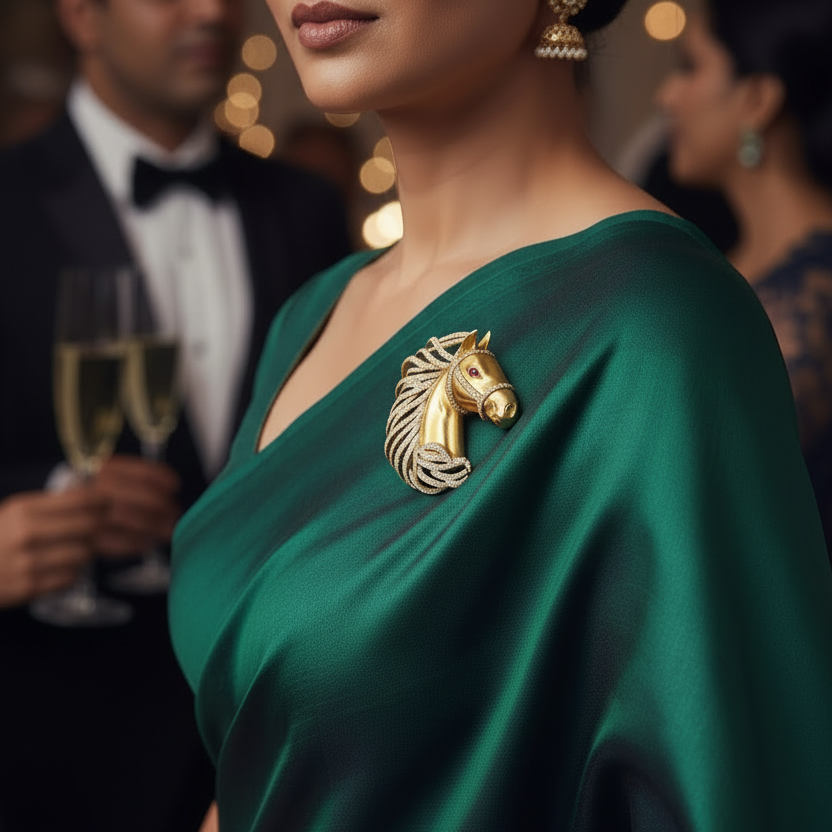 Golden Gallop Brooch
