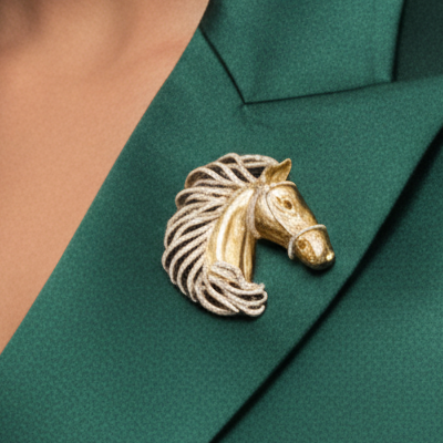 Golden Gallop Brooch