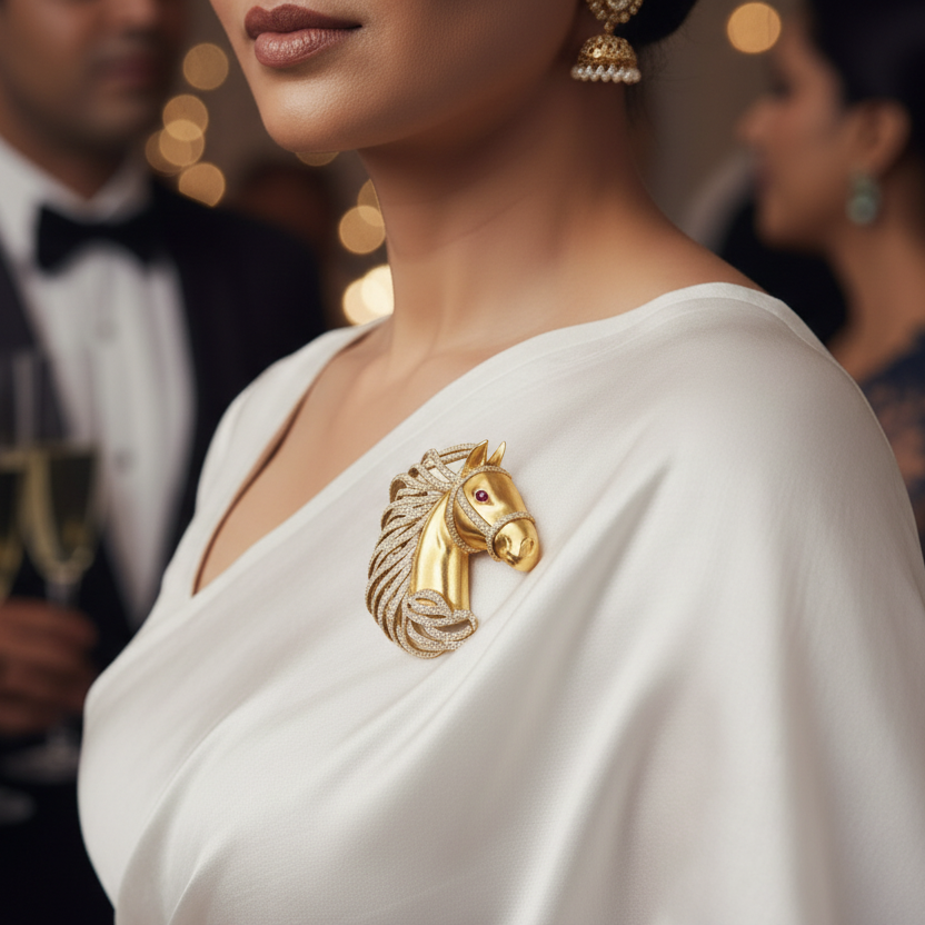 Golden Gallop Brooch