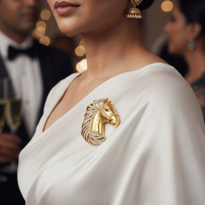 Golden Gallop Brooch