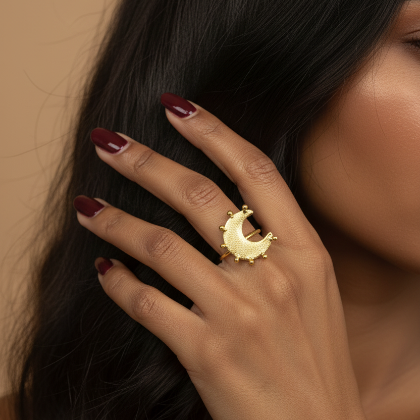 Glam Tribal Moonlight Ring