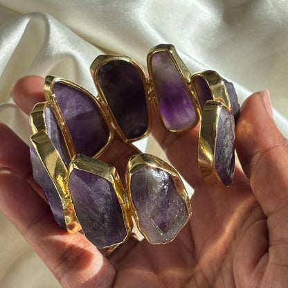 Amethyst Quartz Handcuff bracelet