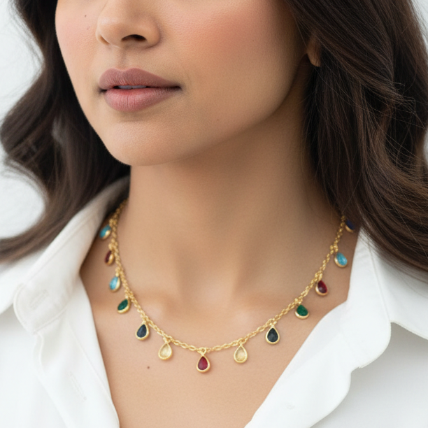 Ria stone charm chain