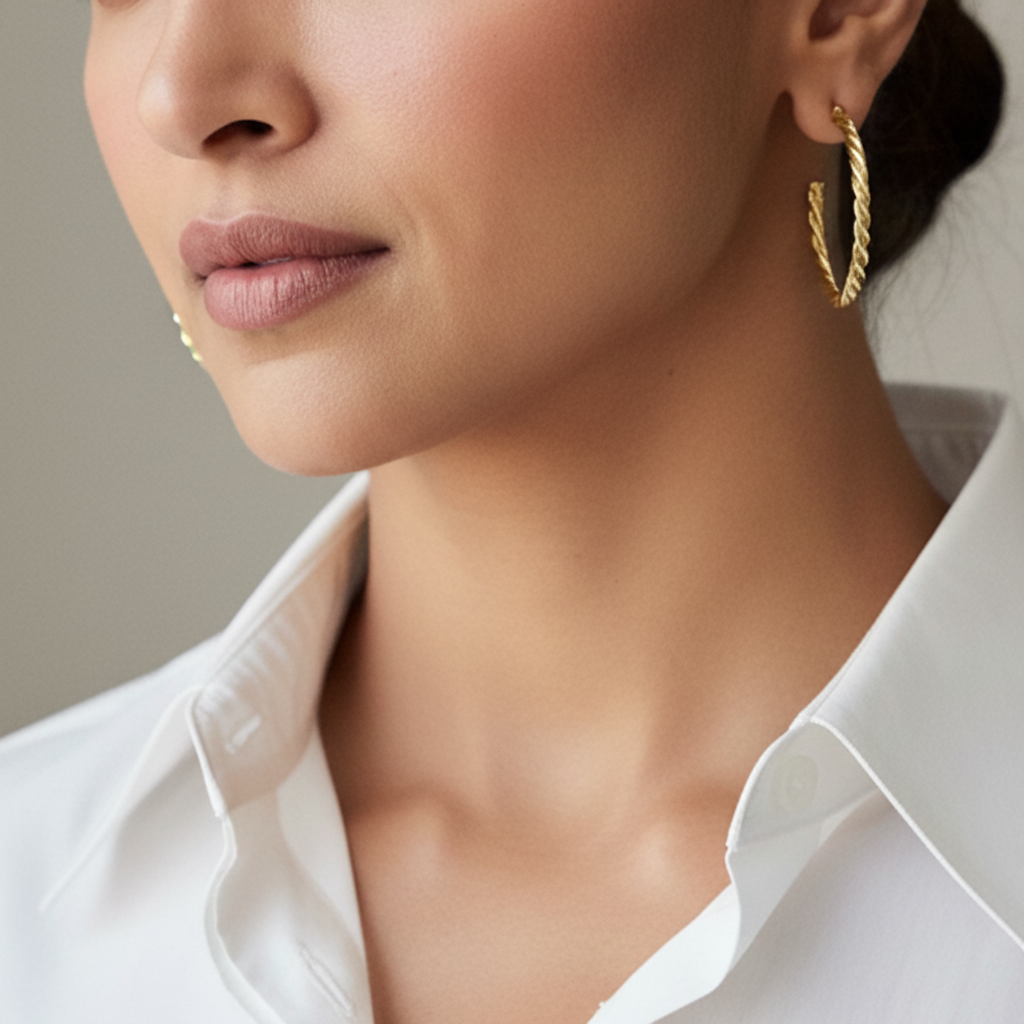 Glam Twister Hoop Earrings