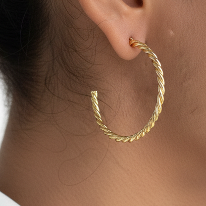 Glam Twister Hoop Earrings