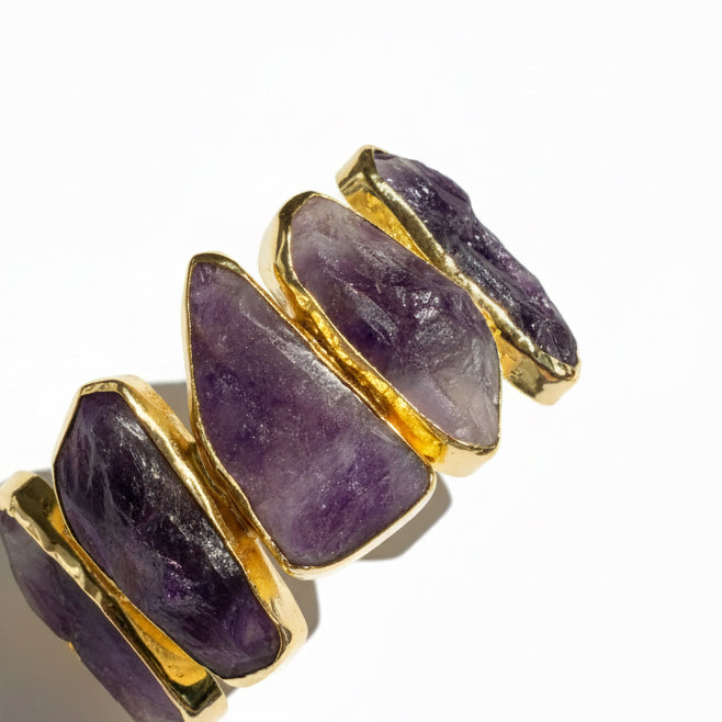 Amethyst Quartz Handcuff bracelet