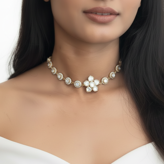 Basanti polki choker