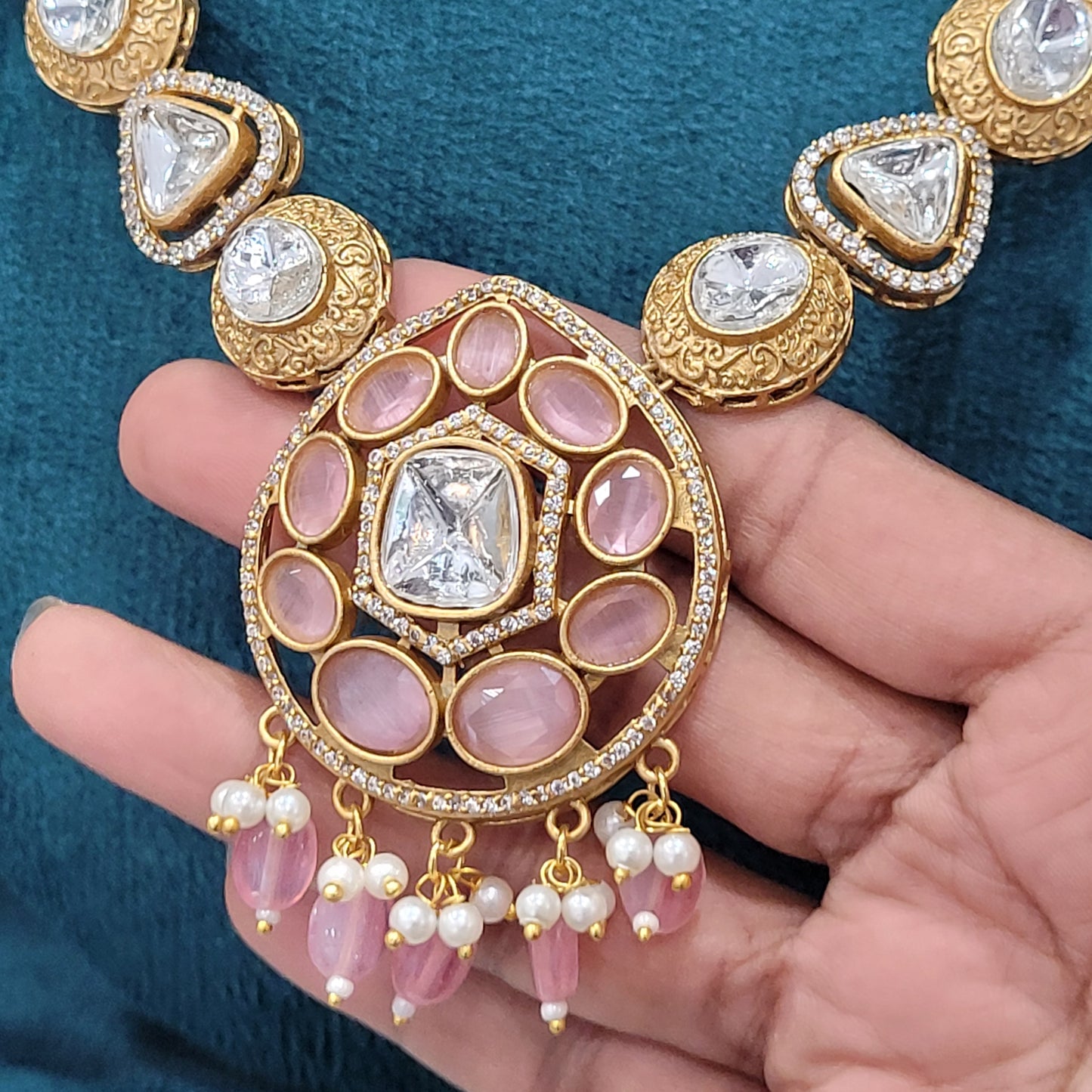 Pink Deepika Necklace Set