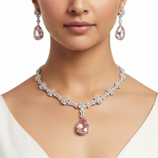 Blush Drop Necklace set